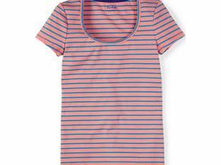 Boden Essential Short Sleeve Tee, Blue,Peach/Bright