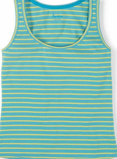 Boden Essential Vest Aqua/ Citrus Stripe Boden, Aqua/