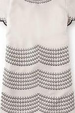 Boden Fancy Embroidered Dress, Pearl/Black 34319830