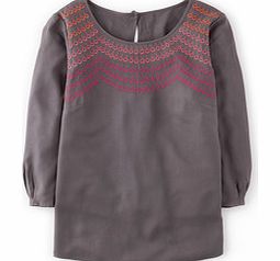 Fancy Embroidered Top, Grey 34317008