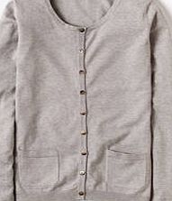 Boden Favourite Crew Neck Cardigan, Silver Melange