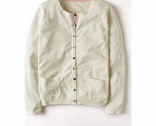 Boden Favourite Crew Neck Cardigan, White,Grey,Sundae