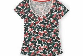 Boden Favourite Tee, Red Vintage Floral,Tutti Frutti