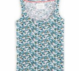 Boden Festival Vest, Blue Ditsy Print,Peach Ditsy