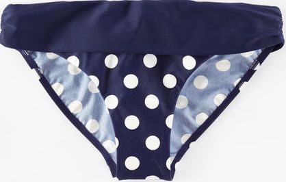 Boden, 1669[^]35238500 Fold Over Bikini Bottom Sailor Blue Spot Boden,