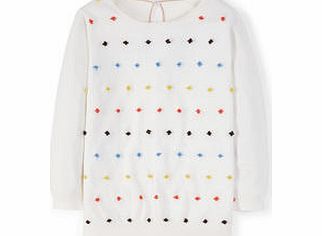 Boden French Knot Jumper, White,Blue 34729897