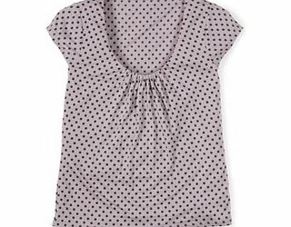 Boden Georgina Top, Lavender Grey Mini Spot,Blue,Capri