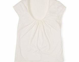 Boden Georgina Top, White,Blue,Capri Blue Mini