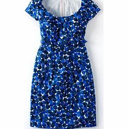 Boden Grace Dress, Mariner Blue Woodblock Geo,Red