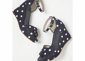 Boden Holiday Wedge, Blue,Rose Gold,Vole Spot,Papaya