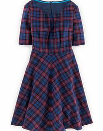 Boden Isla Dress, Blackwatch Check,Beetroot
