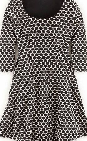 Boden Jersey Jacquard Dress, Black/Ivory 34390179