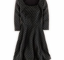 Boden Jersey Jacquard Dress, Navy/Beige 34390781
