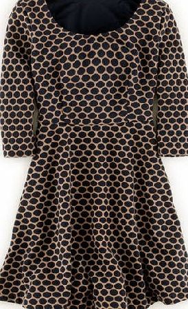 Boden Jersey Jacquard Dress, Navy/Ginger 34390856