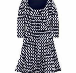 Boden Jersey Jacquard Dress, Navy/Ivory 34817445