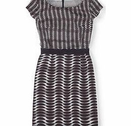 Boden Kensington Dress, Black/Freshwater Multi
