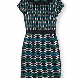 Boden Kensington Dress, Orange/Blue Multi