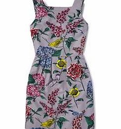 Boden Kiera Dress, Lavender Grey Botanical,Sulphur