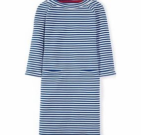 Boden Kiera Ottoman Dress, Ceramic Blue/Ivory