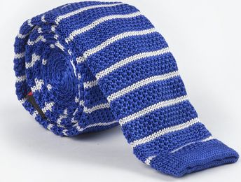 Boden, 1669[^]35224179 Knitted Tie Cobalt Blue Stripe Boden, Cobalt