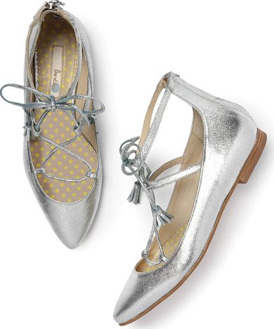 Boden, 1669[^]34738526 Lille Lace-Up Point Pumps Silver Boden, Silver