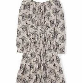 Boden Long Sleeve Selina Dress, Lavender Grey Etched
