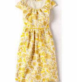 Boden Lovely Linen Dress, Yellow Trailing Floral