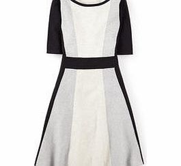 Boden Milano Dress, Black/Silver/Grey