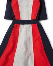 Boden Milano Dress, Storm/Soft Red/Silver Melange