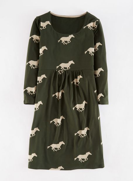 Boden, 1669[^]35020536 Must Have Tunic Forest Green Horses Boden,