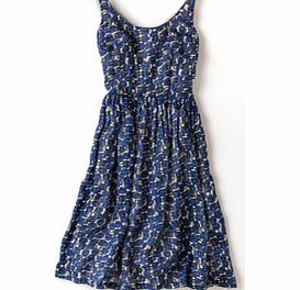 Boden Nancy Dress, Navy Etched Spot,Blue