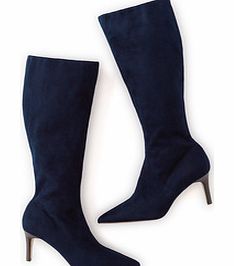 Pointed Stretch Boot, Blue,Black,Tan