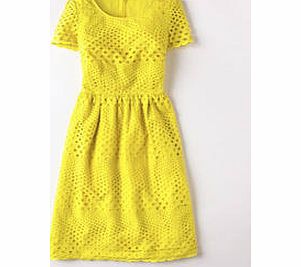Boden Pretty Broderie Dress, Zest,White,Mediterranean