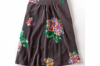 Boden Pretty Floral Skirt, Pewter Floral,Navy Floral