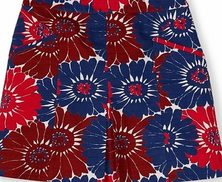 Boden Pretty Pleat Skirt Red Graphic Floral Boden, Red