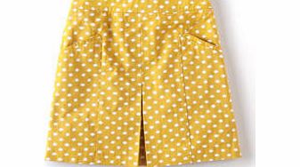 Boden Pretty Pleat Skirt, Sunflower Star Spot,Navy