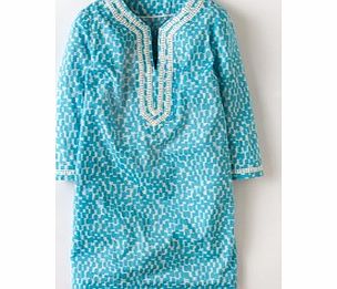 Boden Printed Beach Throw On, Light Blue Stamp
