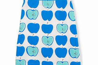 Boden Printed Cotton A-line Skirt, Cyan Apples,Green