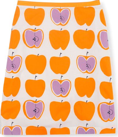 Boden, 1669[^]34686980 Printed Cotton A-line Skirt Orange Boden, Orange