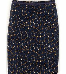 Boden Printed Cotton Pencil Skirt, Navy,Red 34360404