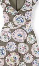Boden Printed Spring Dress, Grey Plates 34665851