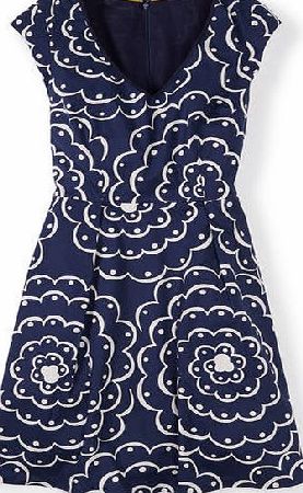 Boden Printed Spring Dress Navy Swirl Boden, Navy