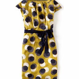 Boden Putney Dress, Newt Retro Leaf,Pewter Retro