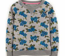 Raglan Sweatshirt, Blues Painted Floral,Pink