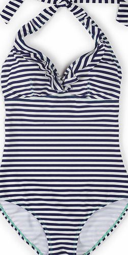 Boden Ruffle Swimsuit, Sailor Blue/Ivory Stripe 34563080