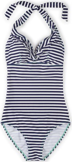 Boden Ruffle Swimsuit Sailor Blue/Ivory Stripe Boden,