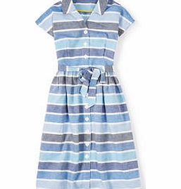 Boden Seatown Shirt Dress, Multi Blues Stripe,Navy Big