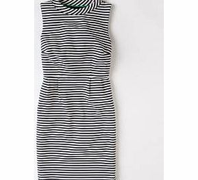 Boden Sixties Ponte Dress, Ivory/Navy Stripe,Fire