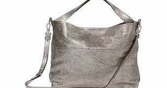 Boden Slouchy Leather Bag, Hotchpotch Print,Pewter