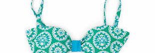 Boden St Lucia Bikini Top, Lotus Woodblock,Sailor Blue
